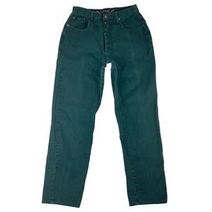 Get Spoiled by Squeeze Womens Forest Green Button Fly Jeans Straight Leg Size 11